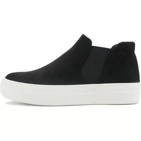 Soda Woods  Slip On High Top Twin Gore Double Layer Foam Padded Cushion Sock Fashion SneakersBlack Imit Suede