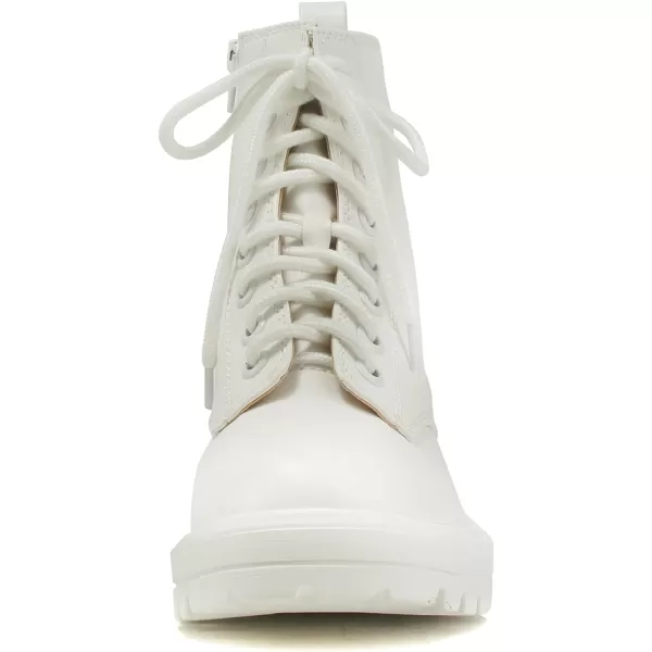 Soda FIRM  Lug Sole Combat Ankle Bootie Lace up wSide ZipperAll White