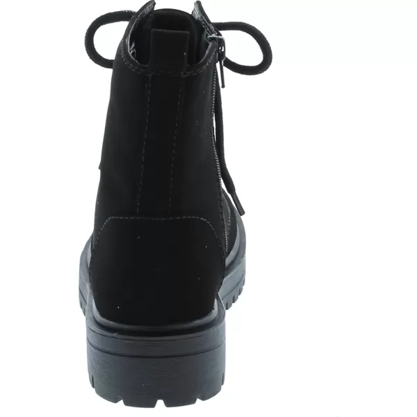 Soda FIRM  Lug Sole Combat Ankle Bootie Lace up wSide ZipperBlack Nubuck