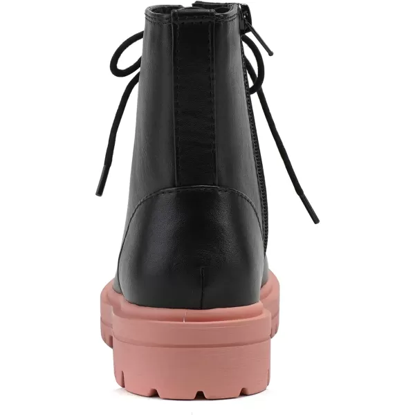 Soda FIRM2 KIDSCHILDRENGIRLS Lug Sole Fashion Combat Ankle Bootie Lace up wSide ZipperBlackDmauve