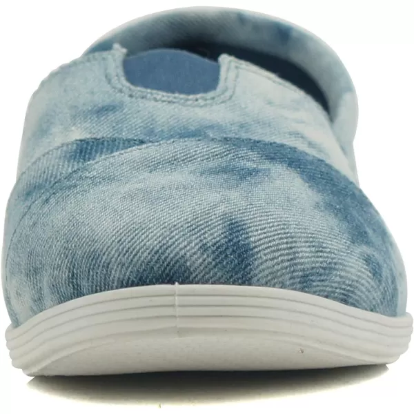 Soda Flat Women Shoes Linen Canvas Slip On Loafers Memory Foam Gel Insoles OBJISBlue Denim