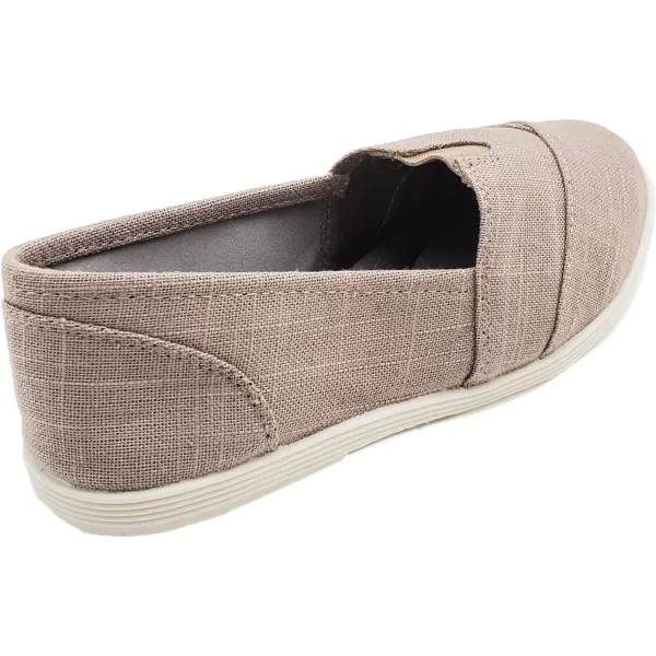 Soda Flat Women Shoes Linen Canvas Slip On Loafers Memory Foam Gel Insoles OBJISCharcoal Linen