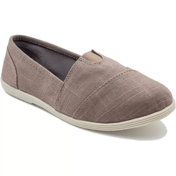 Soda Flat Women Shoes Linen Canvas Slip On Loafers Memory Foam Gel Insoles OBJISCharcoal Linen