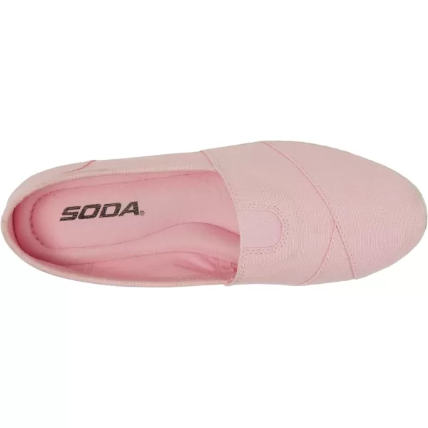 Soda Flat Women Shoes Linen Canvas Slip On Loafers Memory Foam Gel Insoles OBJISPink