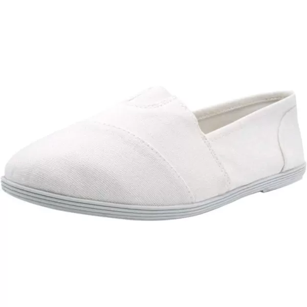 Soda Flat Women Shoes Linen Canvas Slip On Loafers Memory Foam Gel Insoles OBJISPremier White