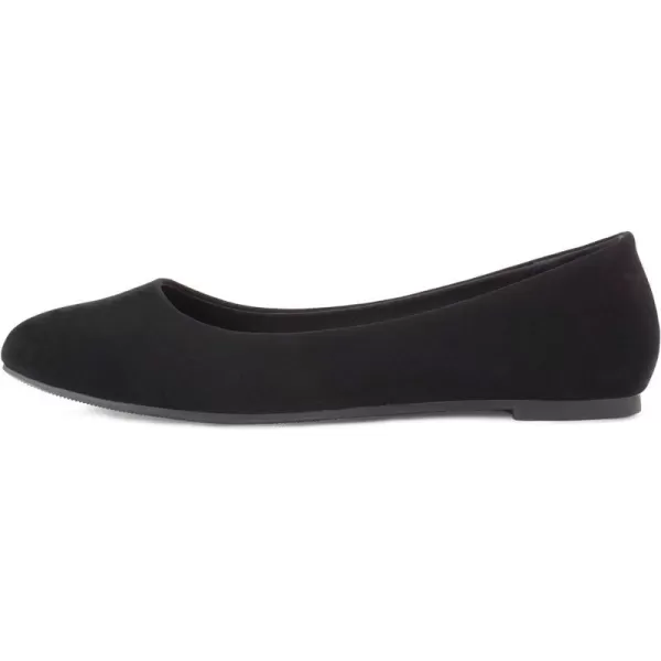 Soda Redbud  Women Comfort Pointed Toe Cushion Insole Ballet Flat ShoeBlack Nubuck