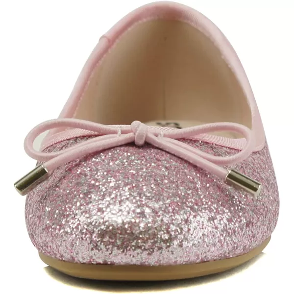 Soda Toast2 KidsChildrenGirls Fashion Classic Sparkly Glitter Mary Jane Flat Rounded Ballet ShoesPink Glitter