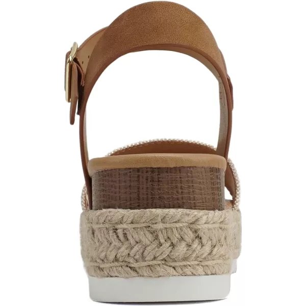 Soda CLIP  Women Open Toe Ankle Strap Platform Espadrille SandalBeige CanvasTan