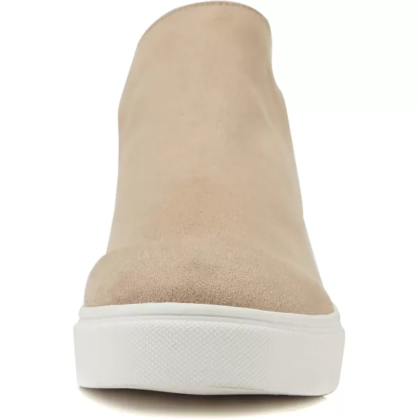 Soda DIANA  Slip On Hidden Wedge Ankle Boot Fashion Sneaker with elastic gore insetsLight Taupe