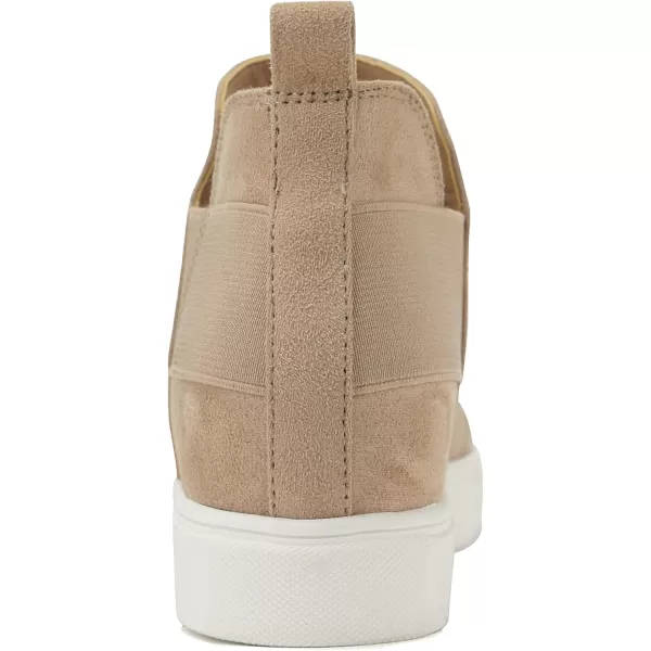 Soda DIANA  Slip On Hidden Wedge Ankle Boot Fashion Sneaker with elastic gore insetsLight Taupe