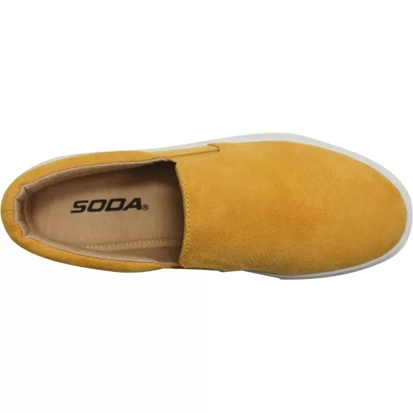 Soda Hike Slip On Double Layer Foam Padded Cushion Sock Fashion SneakersMango Yellow