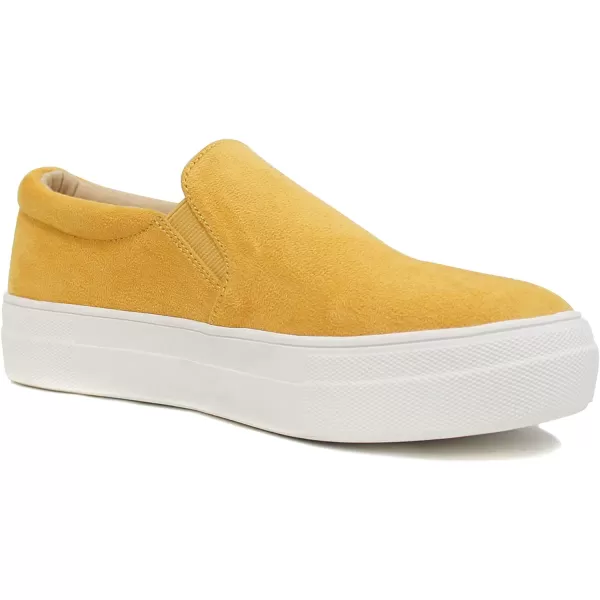 Soda Hike Slip On Double Layer Foam Padded Cushion Sock Fashion SneakersMango Yellow