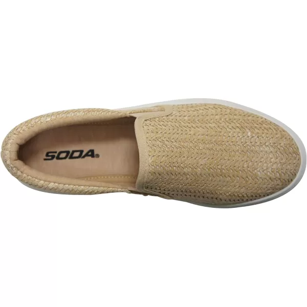 Soda Hike Slip On Double Layer Foam Padded Cushion Sock Fashion SneakersNatural Raffia