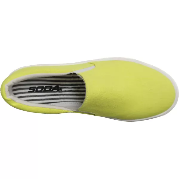 Soda Hike Slip On Double Layer Foam Padded Cushion Sock Fashion SneakersNeon Yellow