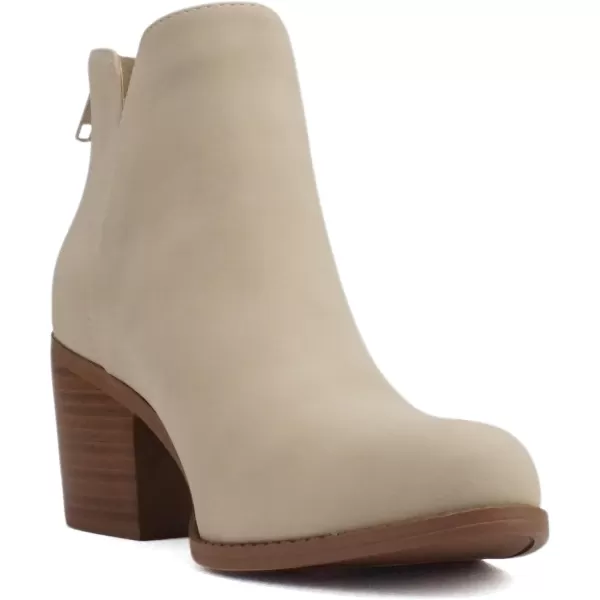 Soda INBOUND  Women Almond Toe VCut Sides Medium Stack Heel Ankle Boot Bootie with Back ZipperSoda INBOUND  Women Almond Toe VCut Sides Medium Stack Heel Ankle Boot Bootie with Back Zipper