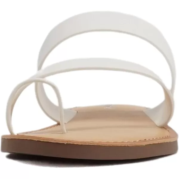 Soda Joan Womens Open Toe Slip On Flip Flop SandalsWhite