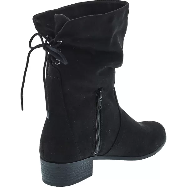 Soda KIMMY  Womens High Top Slouchy Ankle Boot Round Toe Foldable Faux SuedeBlack