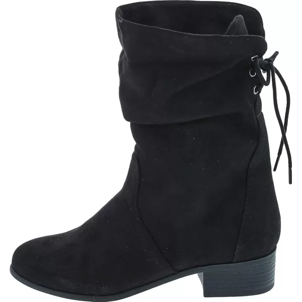 Soda KIMMY  Womens High Top Slouchy Ankle Boot Round Toe Foldable Faux SuedeBlack