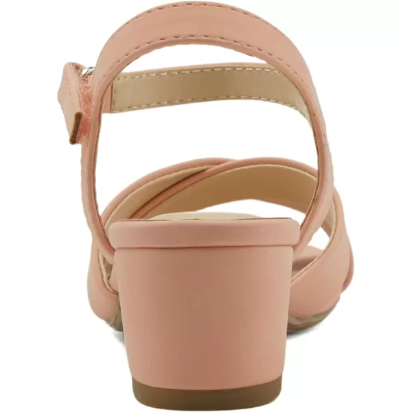 Soda KidsChildrenGirls AIDA2 Crisscross band Soft Comfortable Sole with Ankle Buckle Strap Block Heel Sandals ShoesDblush Nbpu