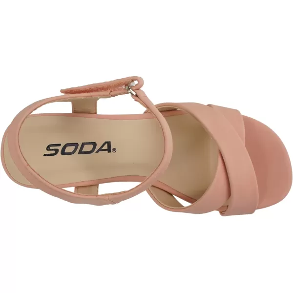 Soda KidsChildrenGirls AIDA2 Crisscross band Soft Comfortable Sole with Ankle Buckle Strap Block Heel Sandals ShoesDblush Nbpu