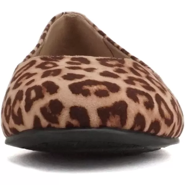 Soda Kreme Comfortable Basic Shoes Women Ballet Flat Round Toe Gel InsoleLeopard Imitation Suede