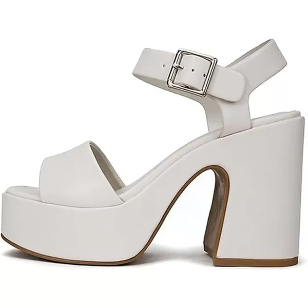 Soda LAUNCH  Women Open Toe Ankle Strap Platform Chunky High Heeled SandalWhite Pu