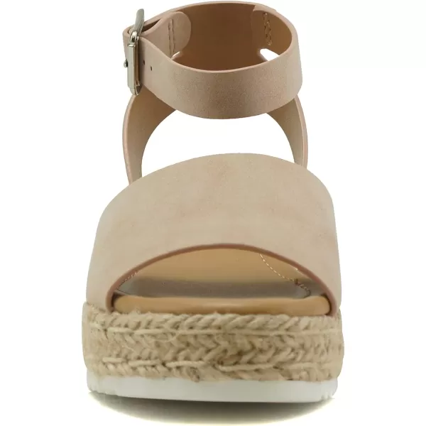 Soda Little KidsChildrenGirls TopicIIS Espadrille Flatform Wedge Open Toe SandalsDmauve Nubuck