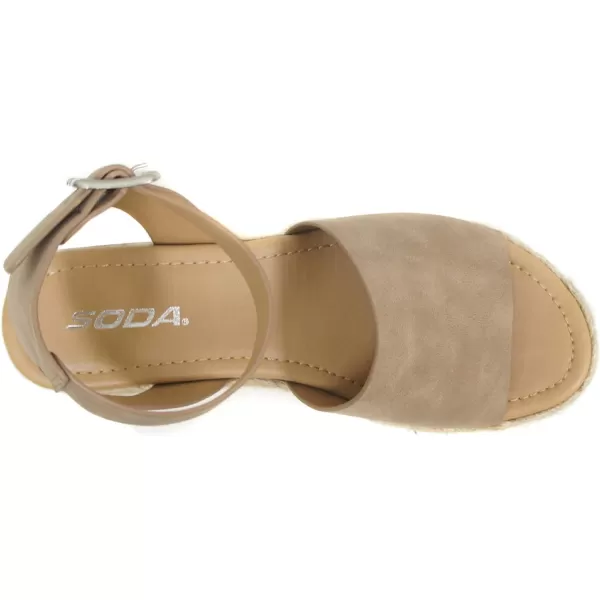 Soda Little KidsChildrenGirls TopicIIS Espadrille Flatform Wedge Open Toe SandalsNaturaltk