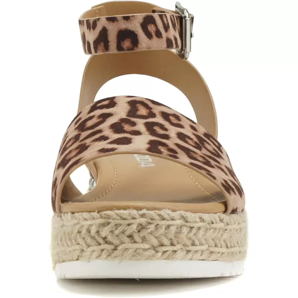 Soda Little KidsChildrenGirls TopicIIS Espadrille Flatform Wedge Open Toe SandalsOatcheetah