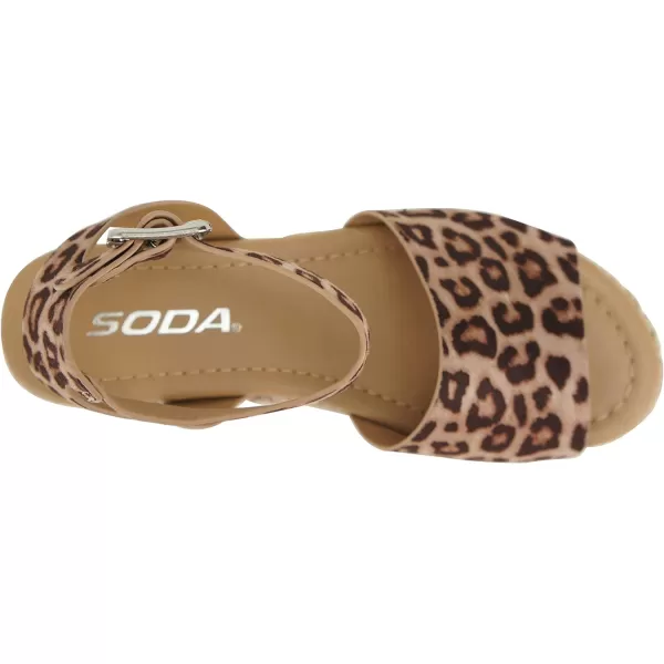 Soda Little KidsChildrenGirls TopicIIS Espadrille Flatform Wedge Open Toe SandalsOatcheetah