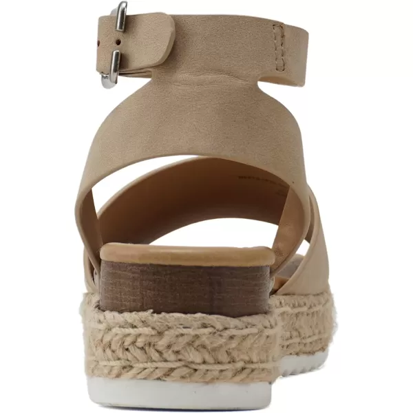 Soda Little KidsChildrenGirls TopicIIS Espadrille Flatform Wedge Open Toe SandalsTaupe Nubuck