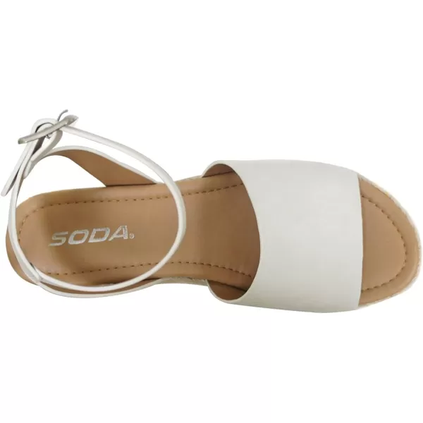 Soda Little KidsChildrenGirls TopicIIS Espadrille Flatform Wedge Open Toe SandalsWhite