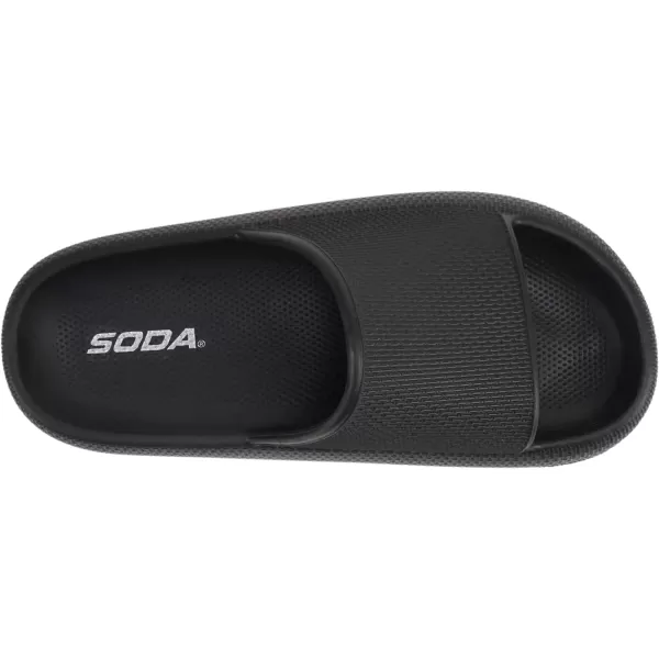 Soda MARSHMALLOW  Women Feather Recovery Slide Open Toe Lightweight Comfort Cushion SandalBlack Eva