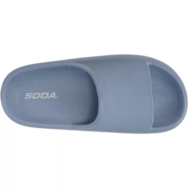 Soda MARSHMALLOW  Women Feather Recovery Slide Open Toe Lightweight Comfort Cushion SandalBlue Eva