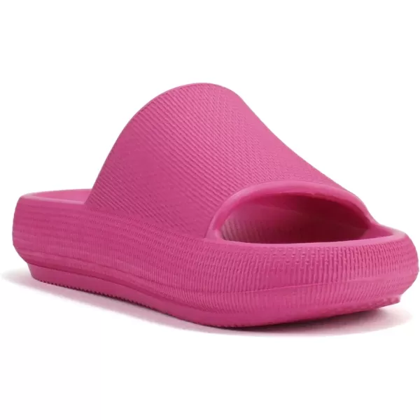 Soda MARSHMALLOW  Women Feather Recovery Slide Open Toe Lightweight Comfort Cushion SandalHot Pink Eva