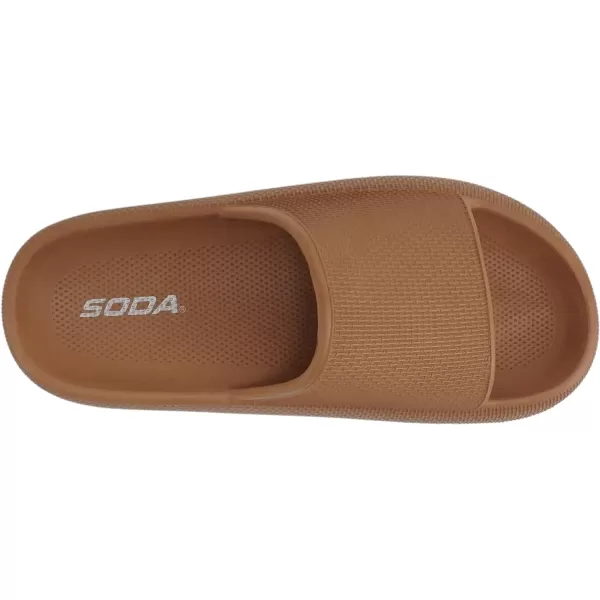 Soda MARSHMALLOW  Women Feather Recovery Slide Open Toe Lightweight Comfort Cushion SandalNatural Eva