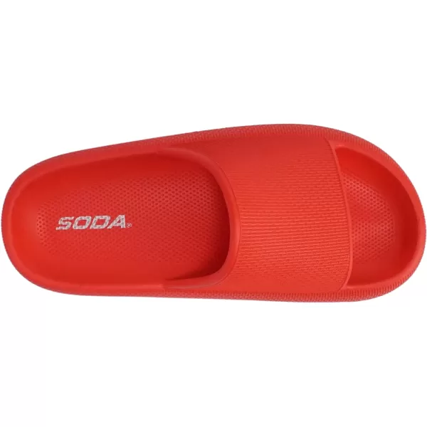 Soda MARSHMALLOW  Women Feather Recovery Slide Open Toe Lightweight Comfort Cushion SandalRed Eva