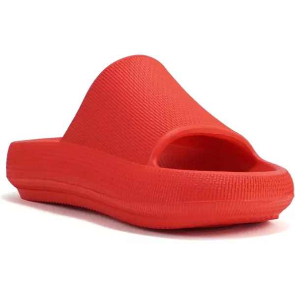 Soda MARSHMALLOW  Women Feather Recovery Slide Open Toe Lightweight Comfort Cushion SandalRed Eva