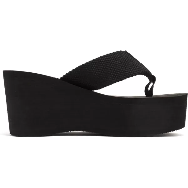 Soda OxleyS Womens EVA Flip Flop Slip on Platform SandalsBlack