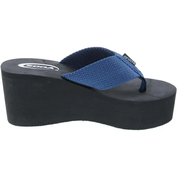 Soda OxleyS Womens EVA Flip Flop Slip on Platform SandalsNavy