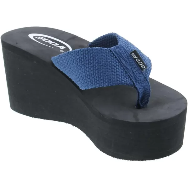 Soda OxleyS Womens EVA Flip Flop Slip on Platform SandalsNavy