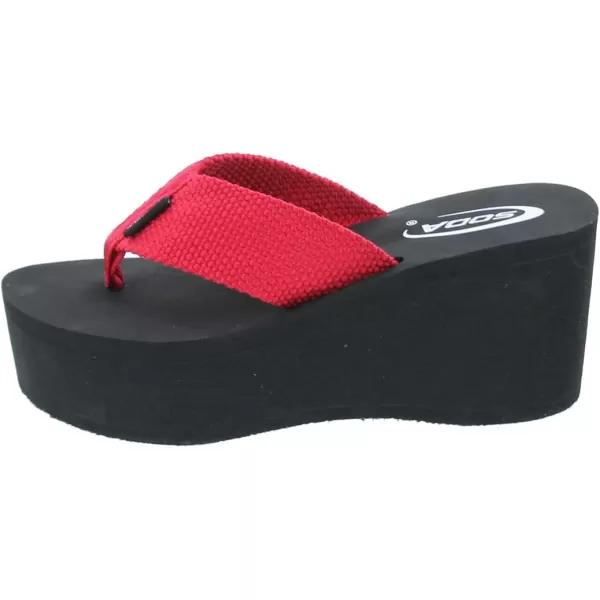 Soda OxleyS Womens EVA Flip Flop Slip on Platform SandalsRed