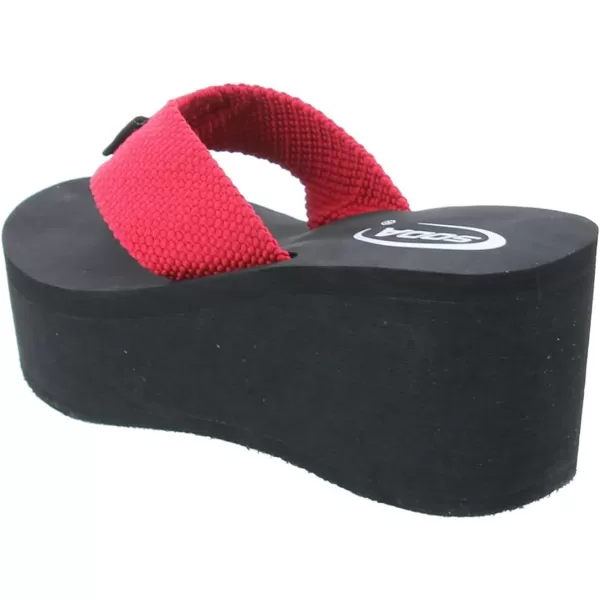 Soda OxleyS Womens EVA Flip Flop Slip on Platform SandalsRed