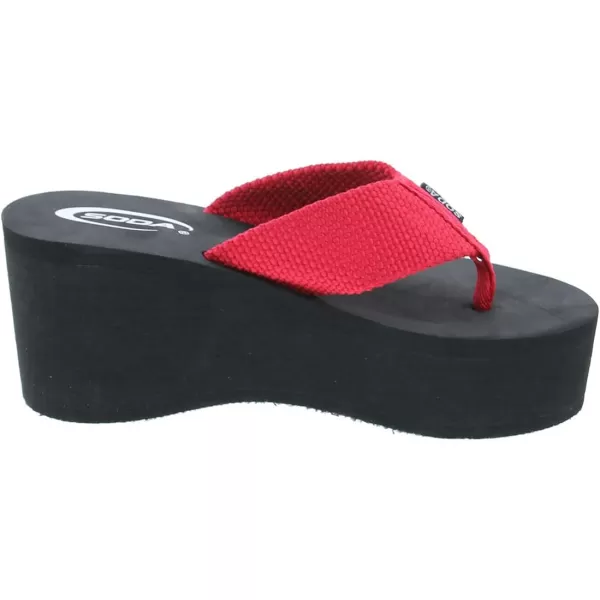 Soda OxleyS Womens EVA Flip Flop Slip on Platform SandalsRed