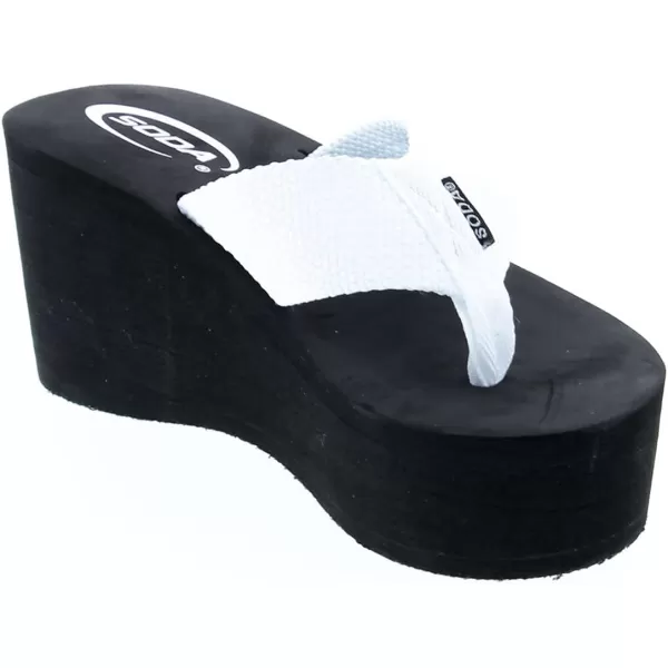 Soda OxleyS Womens EVA Flip Flop Slip on Platform SandalsWhiteBlack