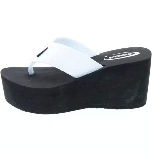 Soda OxleyS Womens EVA Flip Flop Slip on Platform SandalsWhiteBlack