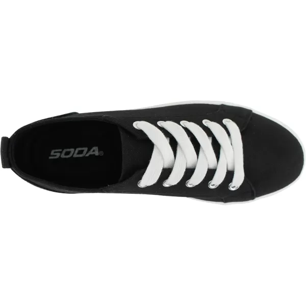 Soda Petal  Women Double Deck Bottom Sole Fashion Sneakers with Padded Comfortable SockBlack