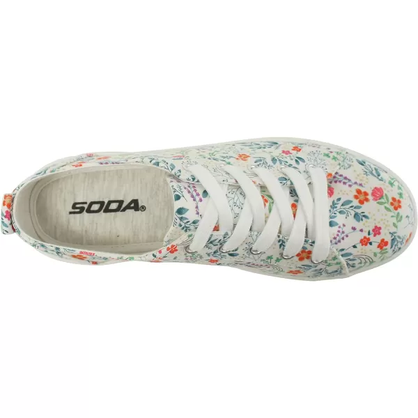 Soda Petal  Women Double Deck Bottom Sole Fashion Sneakers with Padded Comfortable SockFlower Multi