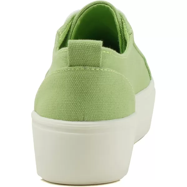 Soda Petal  Women Double Deck Bottom Sole Fashion Sneakers with Padded Comfortable SockLime Cotton