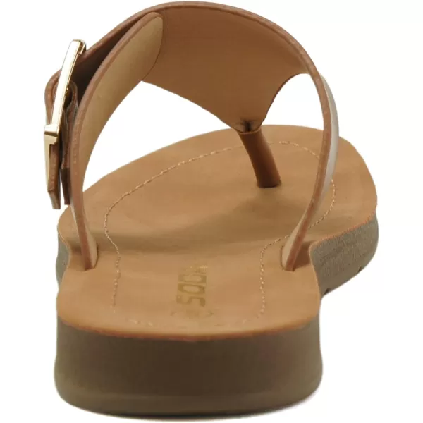 Soda SURI  Women Girls and teens Teepee thong flat sandal with side buckles Great for Spring and summer activities and tripsLight Tan Pu